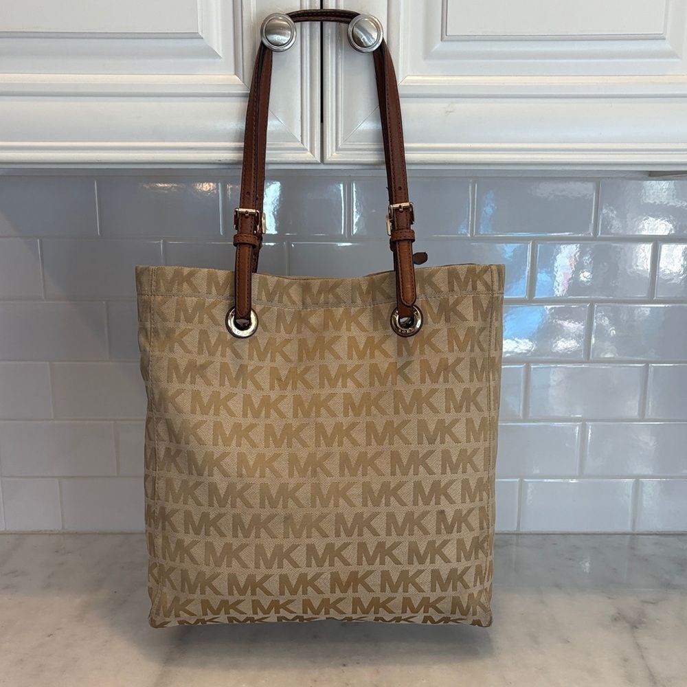 Michael Kors Bag Purse Handbag Signature Logo Shopper Tote Bag Pocketbook